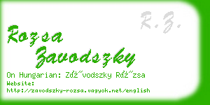 rozsa zavodszky business card